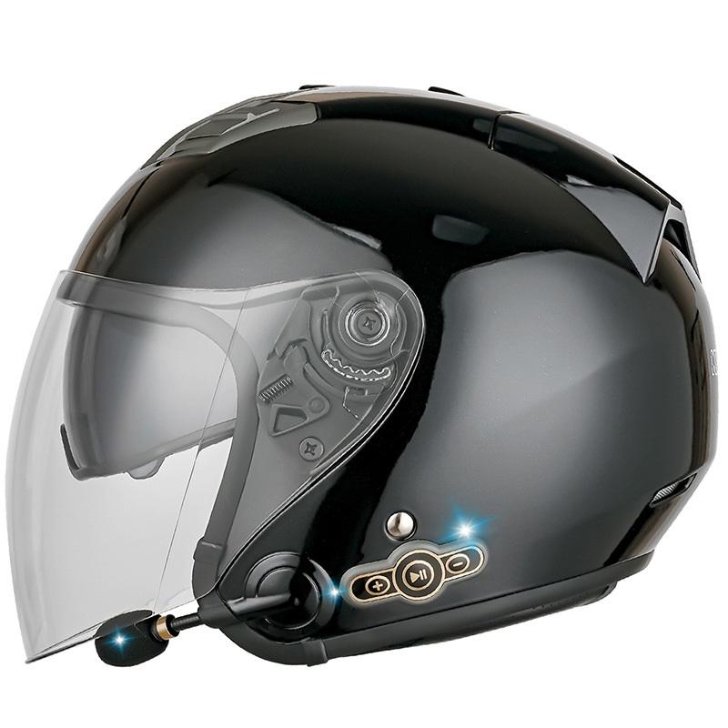 Motorrad Sicherheit Hut Anti-Fog Dual Objektiv Bluetooth Helm Halb Helm Mit BT
