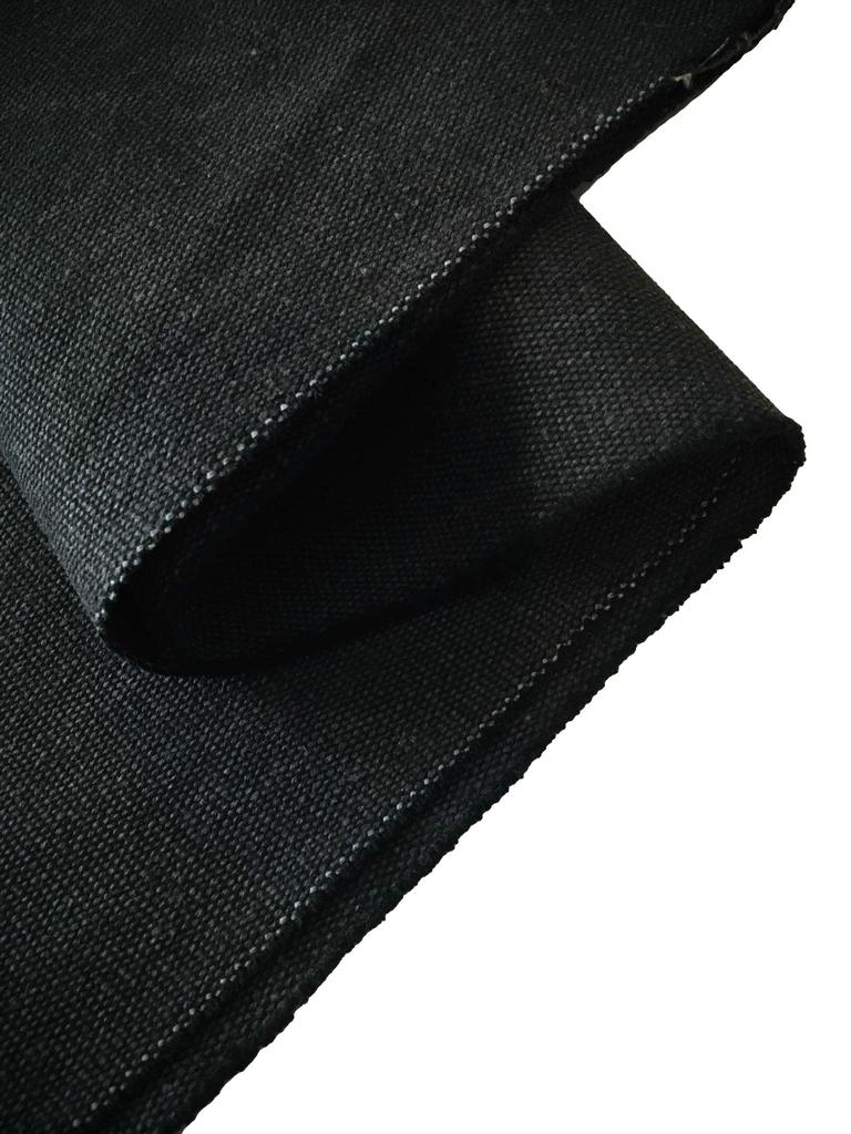 Washed Canvas Washable Discoloration Canvas Thick Plain Fabric Canvas Fabric Campus Fabric Cotton Craft Handmade (Black 1m)