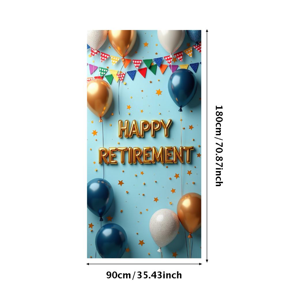 Happy Retirement Banner Balloons Retirement Theme Party Celebration Decoration Backdrop Photography Background Prop Wall Poster