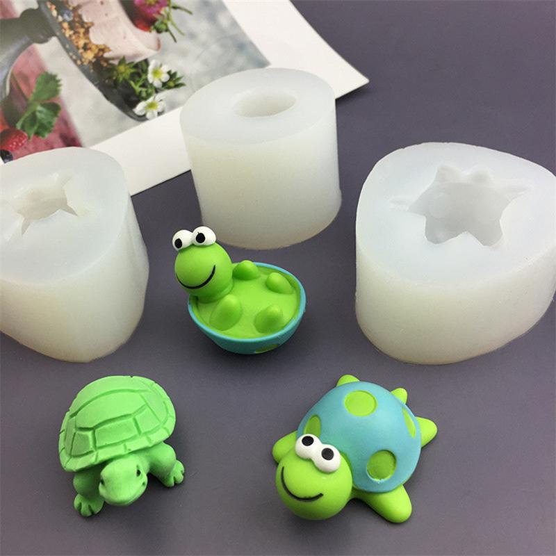 Cartoon Turtle Silicone Mold DIY Simulation Animal Model Fondant Chocolate Cake Decoration Kitchen Baking Tool Candle Soap Mold