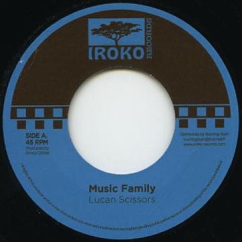 7inch Record LUCAN SCISSORS - Music Family / Version BB42 Iroko Records 1990 France Reggae, Ska & Dub Used