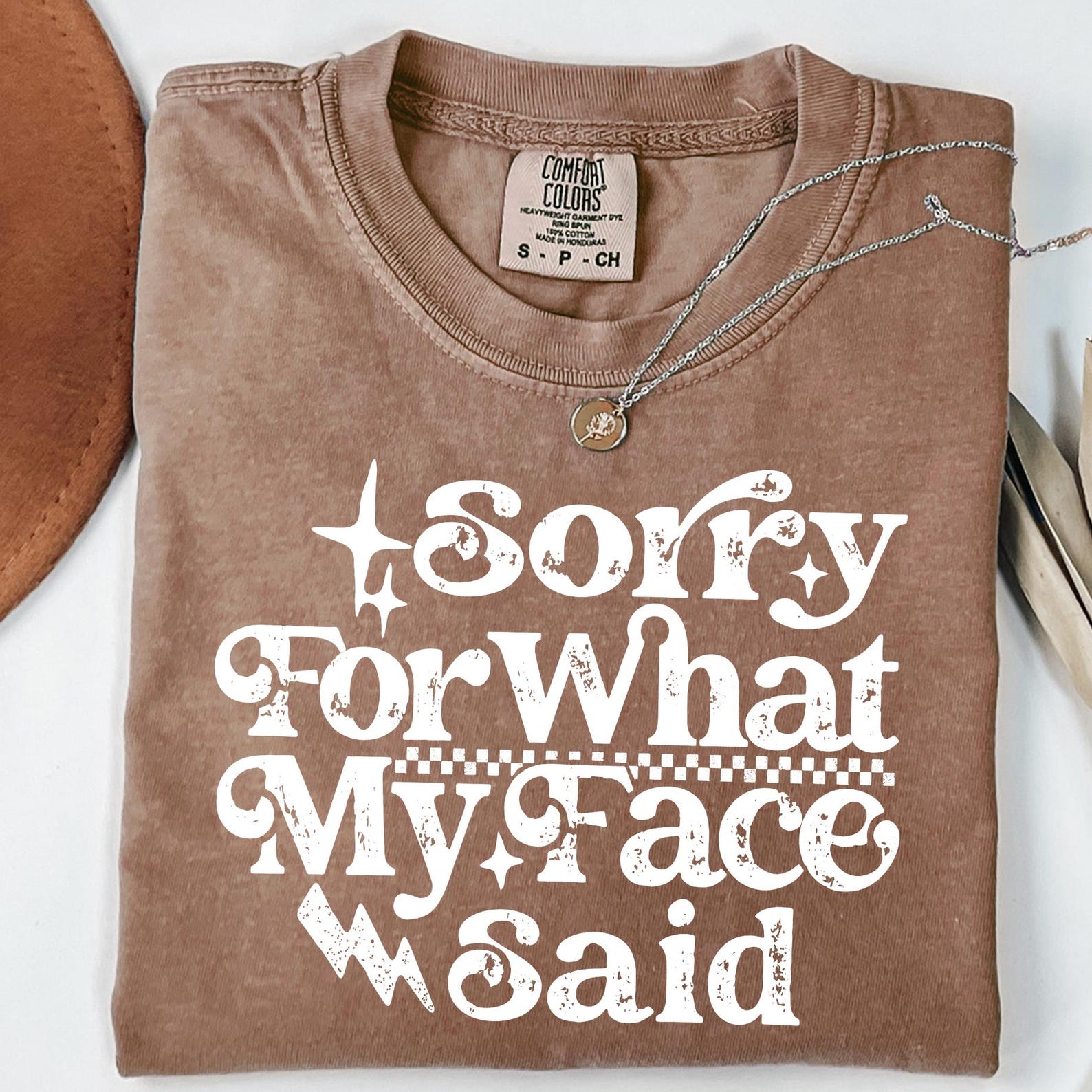 Comfort Colors® Sorry For What My Face Said Shirt - Retro Funny Sarcastic Graphic Tee L