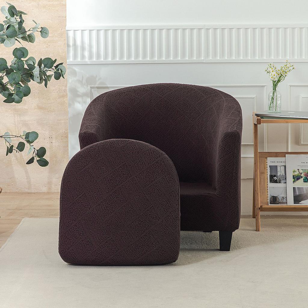 Jacquard Nordic Simple Single Sofa B & B Hotel Model Room Chair Cover Leisure Chair Round Sofa Cover