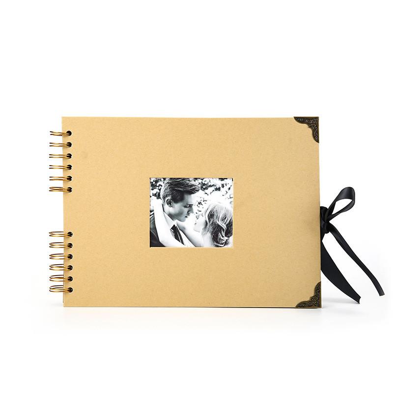 Gør-det-selv Fotoalbum Med Sommerfuglebåndsbinding Til Bryllupsgave Og Rejs Minder
