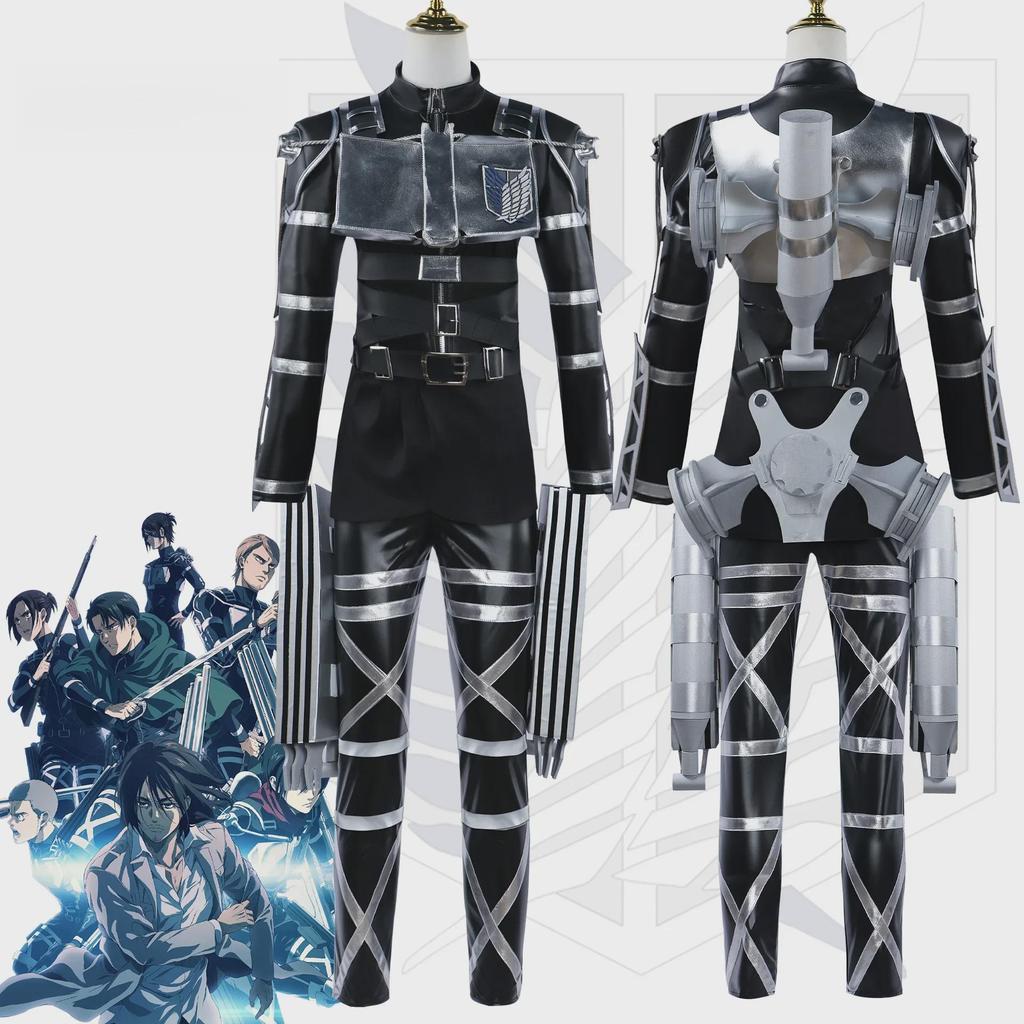 Beishui Attack On Titan Final Chapter Mikasa & Allen Cosplay Leather Outfit for Men
