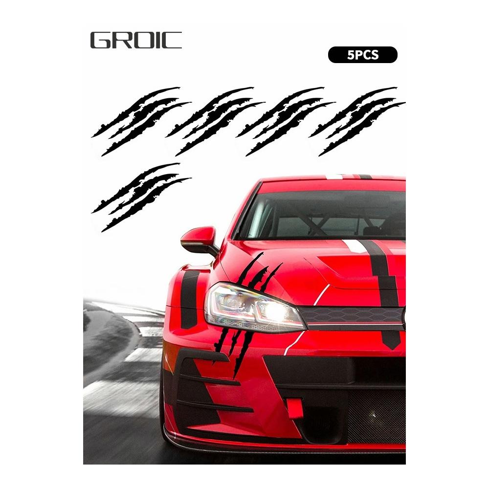 

5PCS Claw Marks Headlight Decal Reflective Sticker for Car Headlamp Stripes Scratch Decal Car Sticker-Universal for Most Vehicle Automobile Decoratio