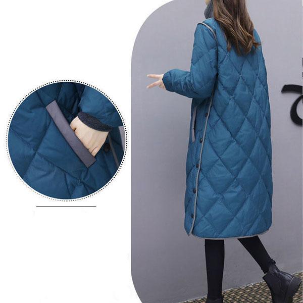 Women's Over-the-knee Jackets, Women's Down Jackets, Mid-length, Large-size Loose and Thick Cotton Jackets