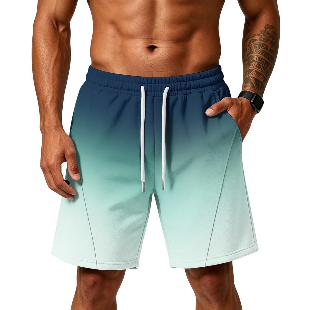 Mens Loose Fit Layer Shorts with Pockets Drawstring Waist Athletic Training Workout Gym Beach Shorts for Everyday Wear