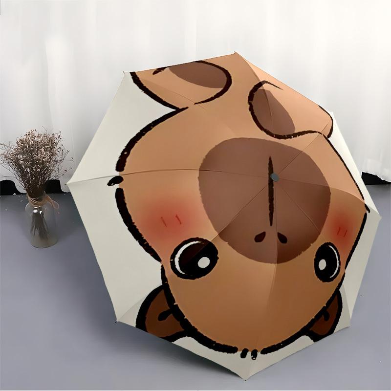 1pc Capybara Automatic Open/Close Umbrella, Portable Folding umbrella for Everyday Use y250826060