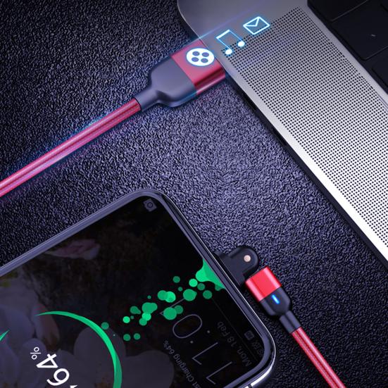 Data Cable Anti-winding Braided Nylon Rope Type-C 180 Degree Rotation Charging Cord for Phone