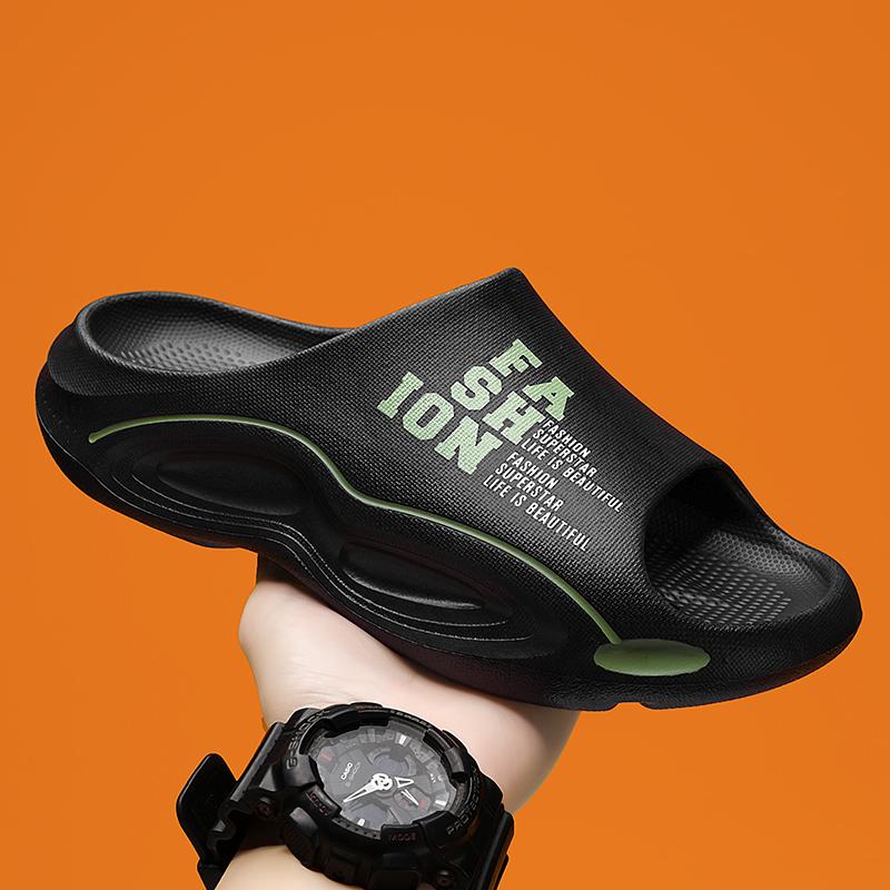 Fashion 2025 New Men's Slippers Outdoor Summer Trend Beachwear Sensation Youth Sports Dual-use Sandals Comfortable Rubber Sole