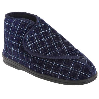 Herren-Stiefelette mit Bertie-Karomuster aus Velours und Klettverschluss