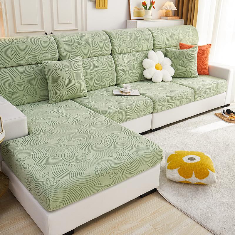 Polar Fleece Winter Elastic Sofa Back Cover Simple Sofa Cover All-inclusive Anti-slip Cover Universal Thickening