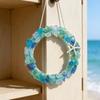 Handmade Sea Glass Garland Coastal Home Decor Handmade Sea Glass Wreath Coastal Style Christmas Ornament Beach Decor for Front