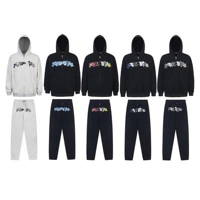 Trapstar Pánská Dámská Tepláková souprava Mikina s kapucí na zip Dlouhé kalhoty Set Ležérní Streetwear