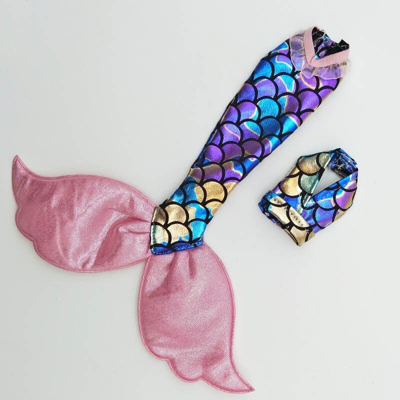 

Розовая красочная одежда русалки для куклы Барби, бюстгальтер и юбка-рыбий хвост, платье для куклы 1/6 BJD, карнавальный костюм, аксессуары для кукол розовый