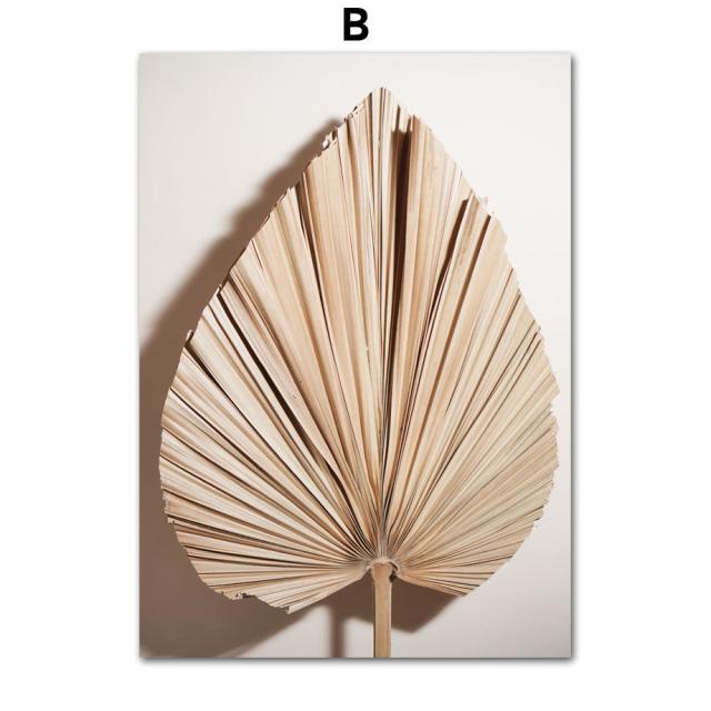 Liść palmowy mniszek lekarski beżowy trawa chwastów trzcina pszenica obraz ścienny na płótnie plakaty i druki zdjęcia ścienny do wystrój salonu