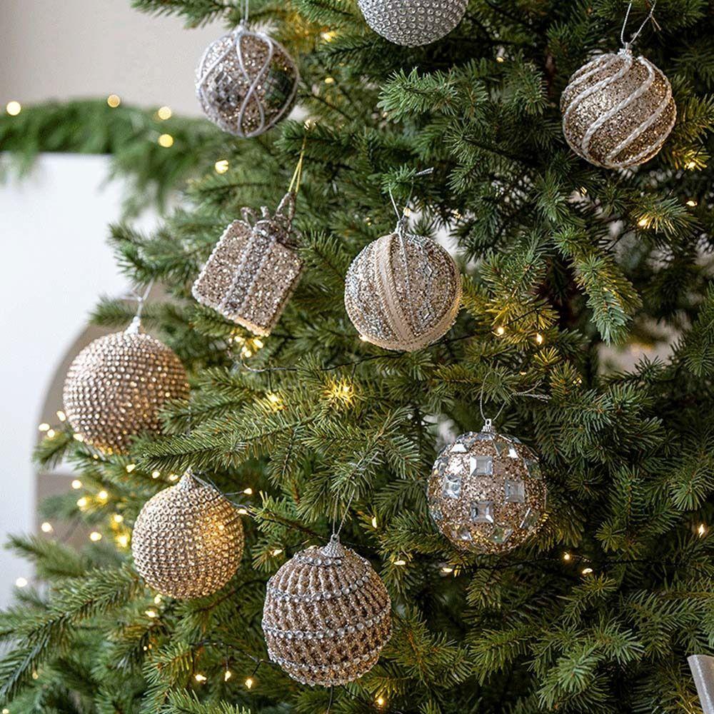 Durable Foams Christmas Tree Balls 8cm Sequin Christmas Decor hanging Shiny hanging ornaments Christmas Party Supplies