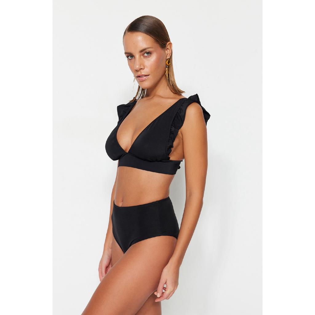 Černý spodní díl bikin s vysokým pasem Tbess21ba0057