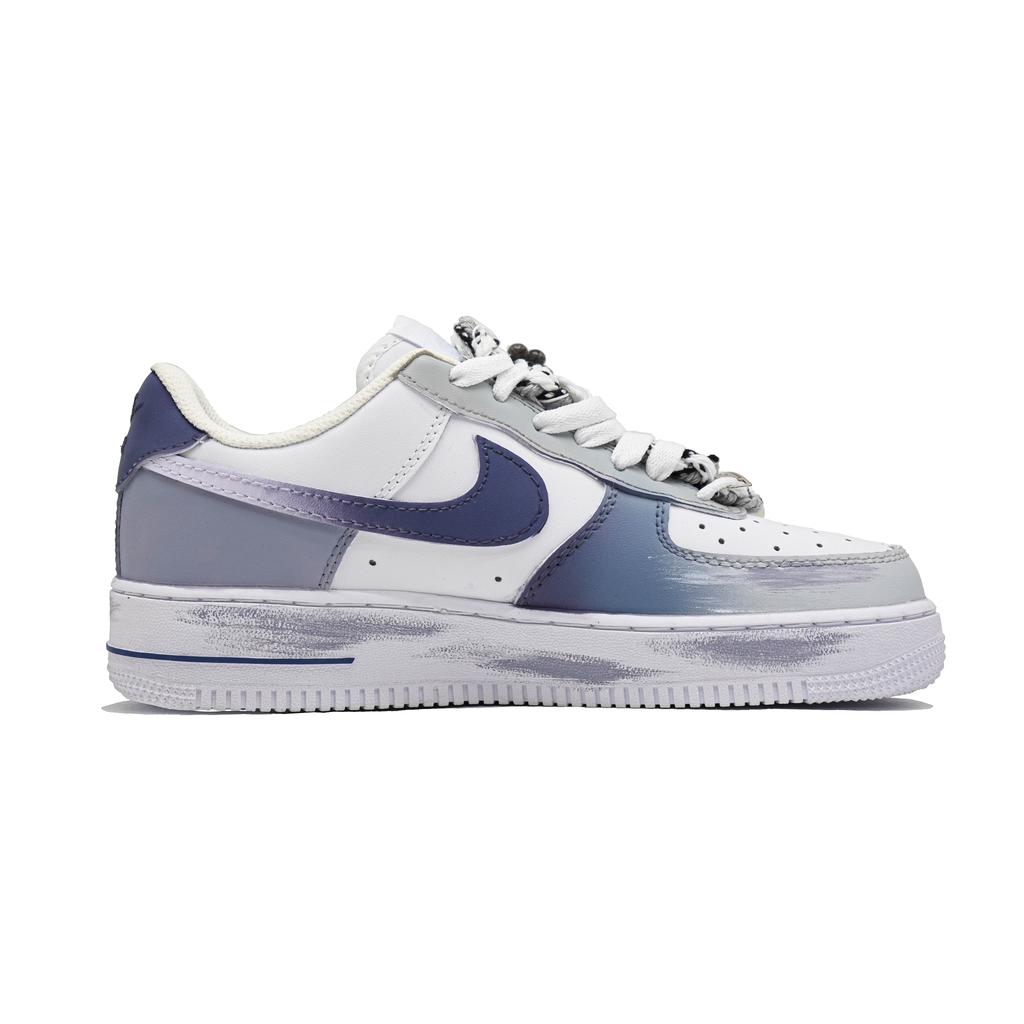 Nike Air Force 1 Tai Chi Dragon Wandering Abrasion Resistant Low top Skateboard Shoes Unisex Blue Gray CW2288-111(Team726-)
