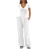 Two Piece Sets For Women Casual Loose Long Sleeve Shirts And High Waisted Drawstring Shorts Tracksuit Outfits