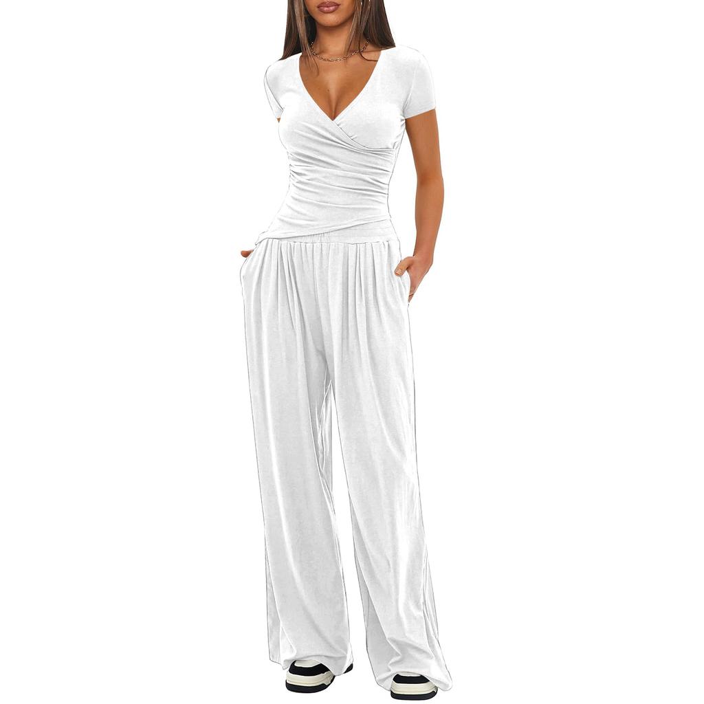 Two Piece Sets For Women Casual Loose Long Sleeve Shirts And High Waisted Drawstring Shorts Tracksuit Outfits