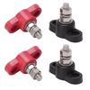 4 Pcs Battery Power Distribution Terminal Blocks Red Black Single Stud Ground Insulated Junction Post 12V 24V for Car