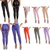 Leggings attillati lucidi e trasparenti da donna, collant elastici con cerniera sul cavallo, pantaloni, calze trasparenti