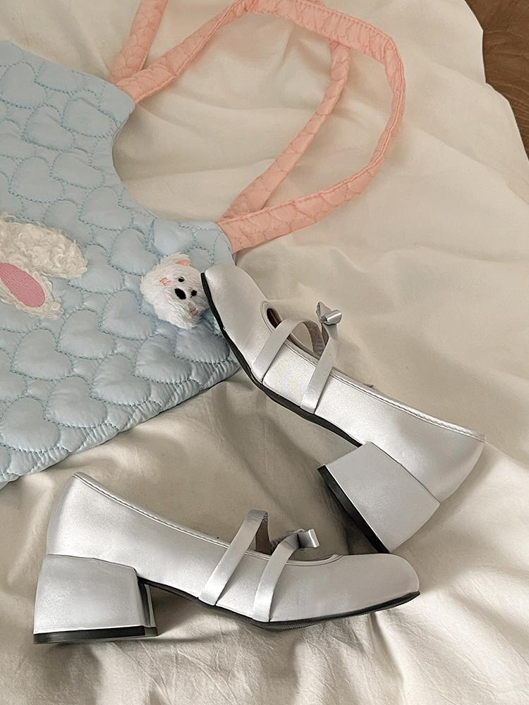 Pink Bow Knot Mary Janes Women's oes Summer 2025 New Soft round Head Ballet Flat Mouth Single oes Faionable Casual