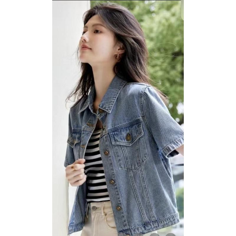 High-Quality Women's Versatile Thin Denim Short-Sleeve Jacket for Early Summer
