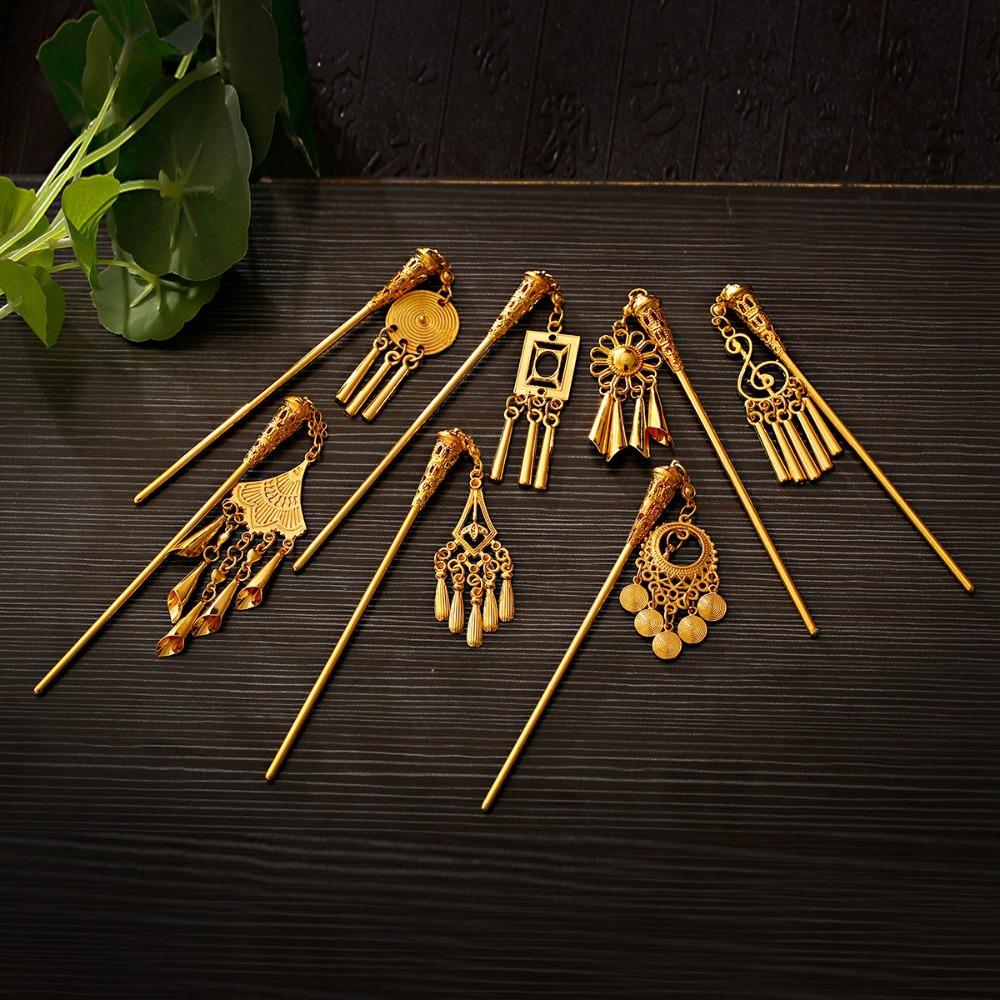 Ethnic Style Thai Metal Flower Hair Fork Ethnic Style Hair Sticks  The Water-Sprinkling Festival