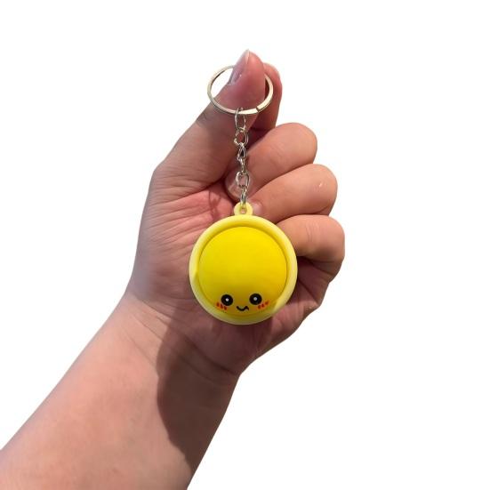 Keychain Steamed Bun Pendant Stress Relief Toy Portable Key Chain with Crisp Clicks