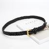 New Hand-woven Leather Belt Head Layer Cowhide Versatile Dress Decorative Alloy Pin Buckle Belt for Women