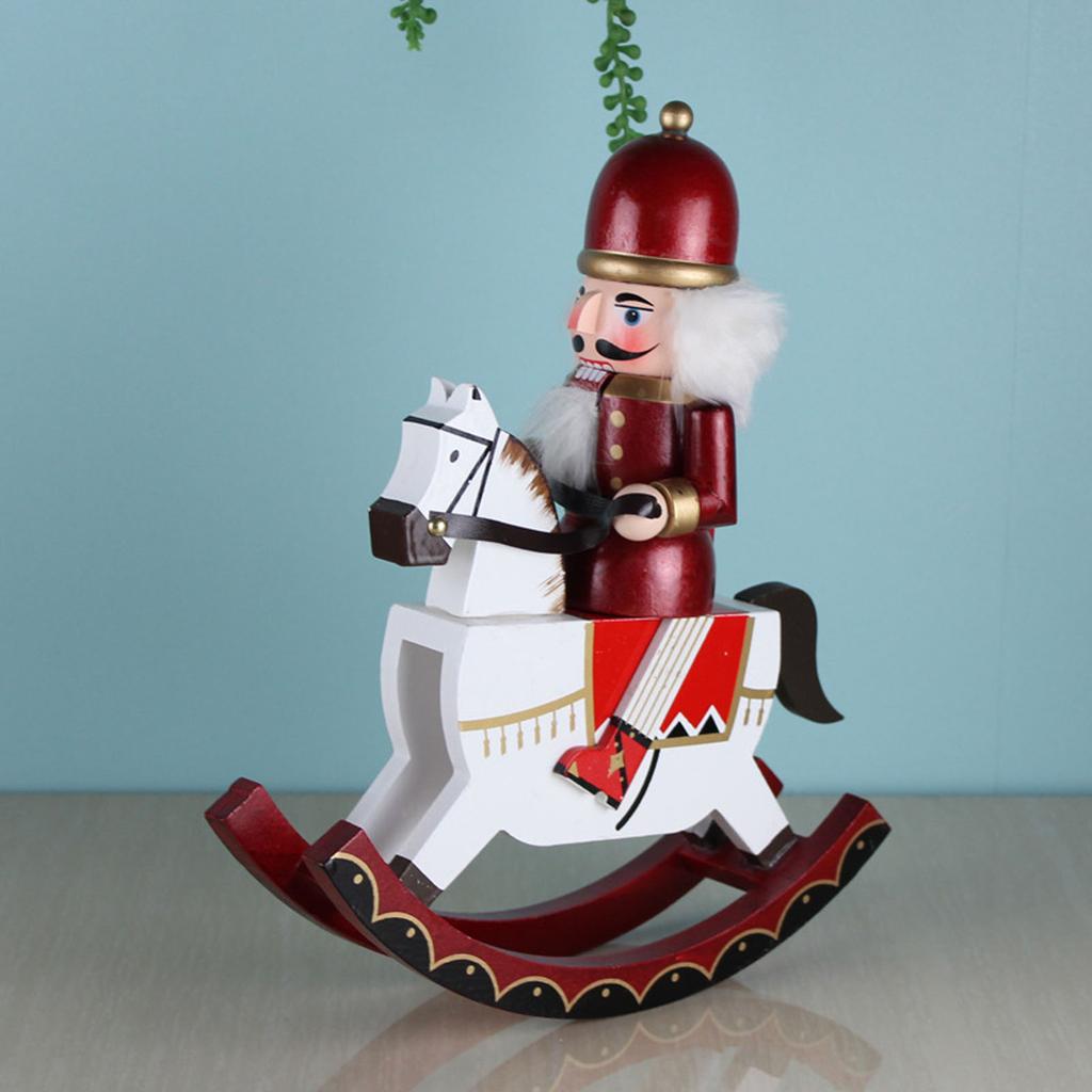 Nutcracker Rocking Horse Puppet Soldier European Home Accessories Desktop Living Room Boys And Girls Gift Decoration Ornaments
