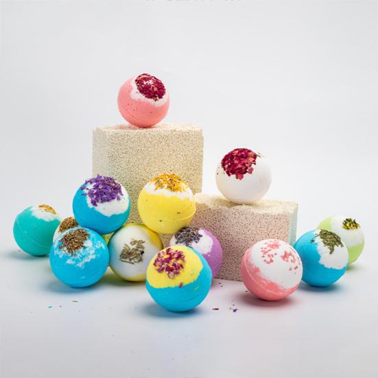 100G Salt Bath Bombs Plants Extract Essential Oils Handmade Fizzies Ball Dry Skin Moisturizing Aromatherapy Shower Ball Women Spa