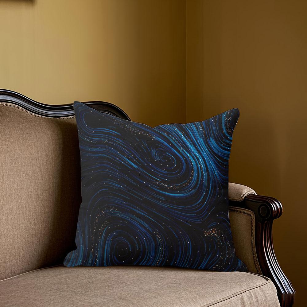 Blue Cosmic Swirl square Jacquard Pillow Cover for Sofa Office Waist Cushion Cover Home Decorative Pillowcase