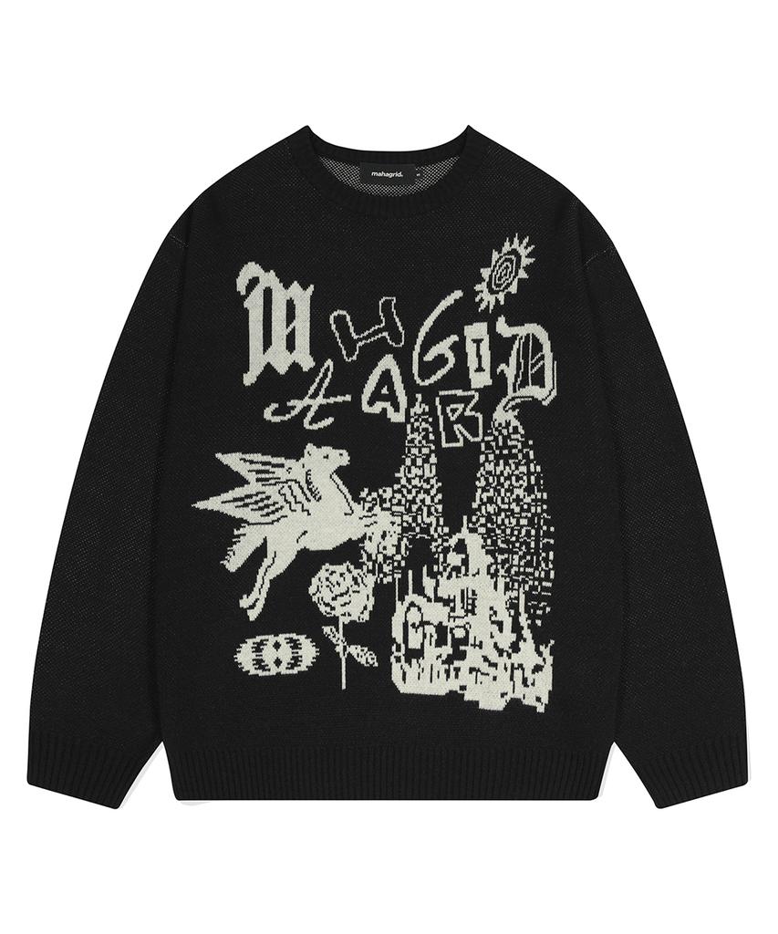 MAHAGRID Fantasia Knit Sweater Black(Mg2Dfmk623A)
