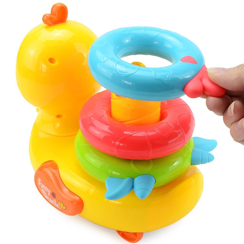 Electric Universal Light Music Cute Duck Ring Toothpaste Baby Duck Infant And Young Children Early Education Educational Toys