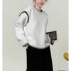 Lazy wind contrasting color crew neck pullover women's autumn and winter new loose large size knitted sweater