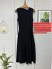 Elegant Sleeveless Waist-Cinching Black Maxi Dress for Women, Summer 2026 Style