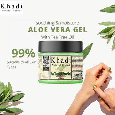 Khadi Natural Herbal Tea Tree Oil Gel for Men Women 180gm | With Aloevera