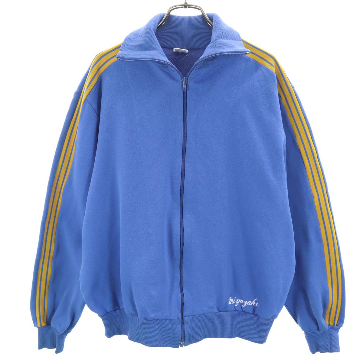 

adidas 70-е Винтаж Западная Германия бирка сделано Descente Олимпийка 4 синий Мужской Б/У