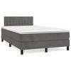 Vidaxl Letto Continentale Con Materasso E LED, Grigio Scuro, 120X190 Cm