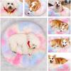 Colorful Anti Anxiety Fluffy Plush Washable Dog Cat Rabbit Bed Calming Donut Pet Bed Improve Sleep Lbs Pet Care