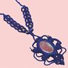 Macrame Red Necklace Jasper Crystal Pendant Handmade Natural Thread Bohemian