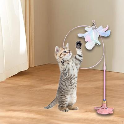 Cat Feather Toys, Interactive Removable Suction Cup Household Toy Teaser Stick for Pet