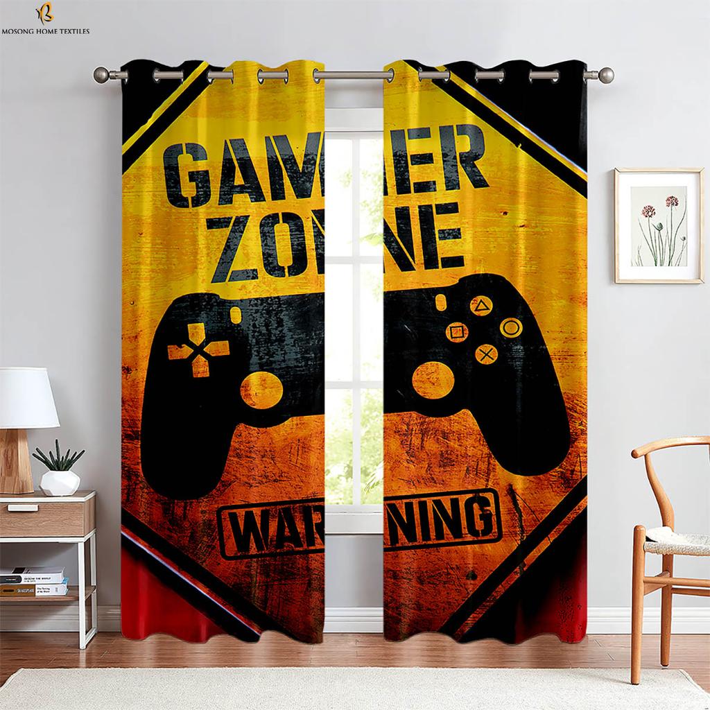 Cool Game Controller 3d Printed Curtains Suitable For Gaming Room Bedroom Study Room Decorative Curtains Home Decoration 2 PCS