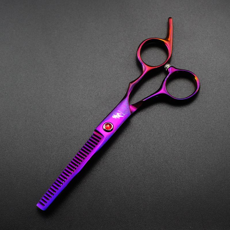6.0 Inch Black New Professional Hairdressers Hair Scissors Japan 440C Barber Big Cutting Scissors Thinning Shears Hair Clipper