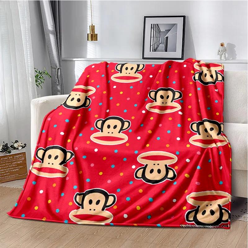 P-Paul Frank-k Flannel Portable Blanket for Children's Picnic in Living Room Bedroom Sofa Bed Ideal Birthday Gift