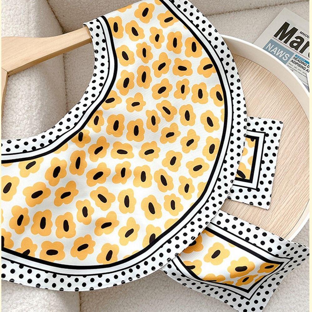 Scarf Accessories Bow Small Shawls Printed Scarf Female Shawl Korean Style Scarves Silk Scarf